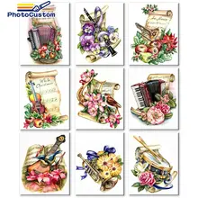 PhotoCustom Music Painting By Number Piano Picture Hand Painted Pictures Oil Painting Home Decor wall Gift artwork