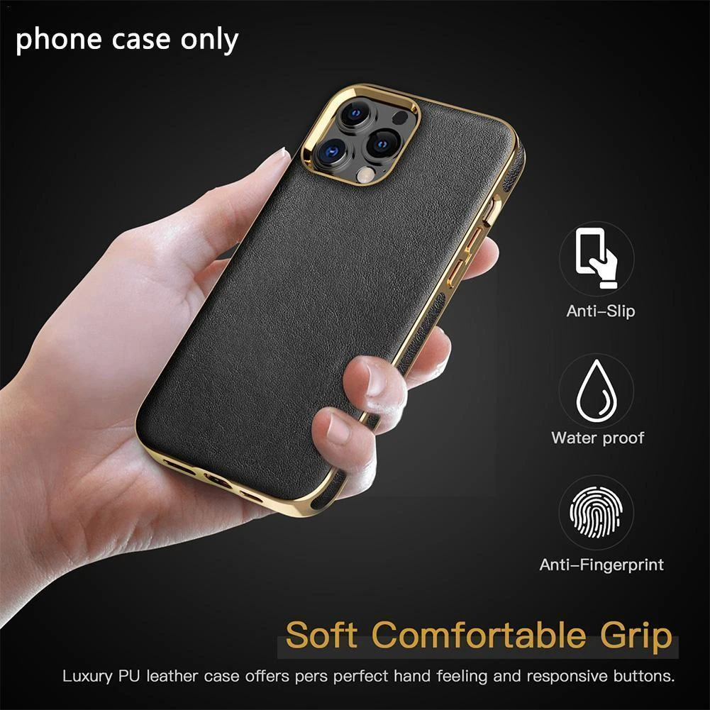 Soft Leather Phone Case Shell For Iphone 13 Pro Max Back For Apple Silicon Mini Iphone With Phone 13 Case Gold Clear Sides Phone Case Covers Aliexpress