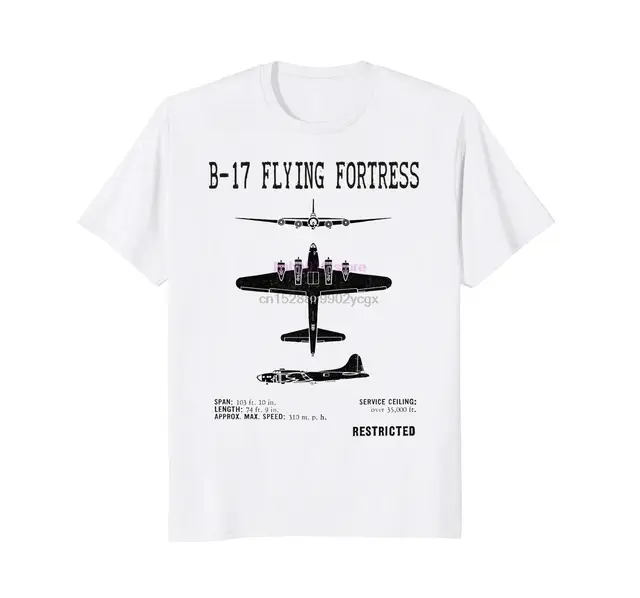 Brand Men Shirt B 17 Bomber Ww2 Warplane And Vintage Airplane Tee