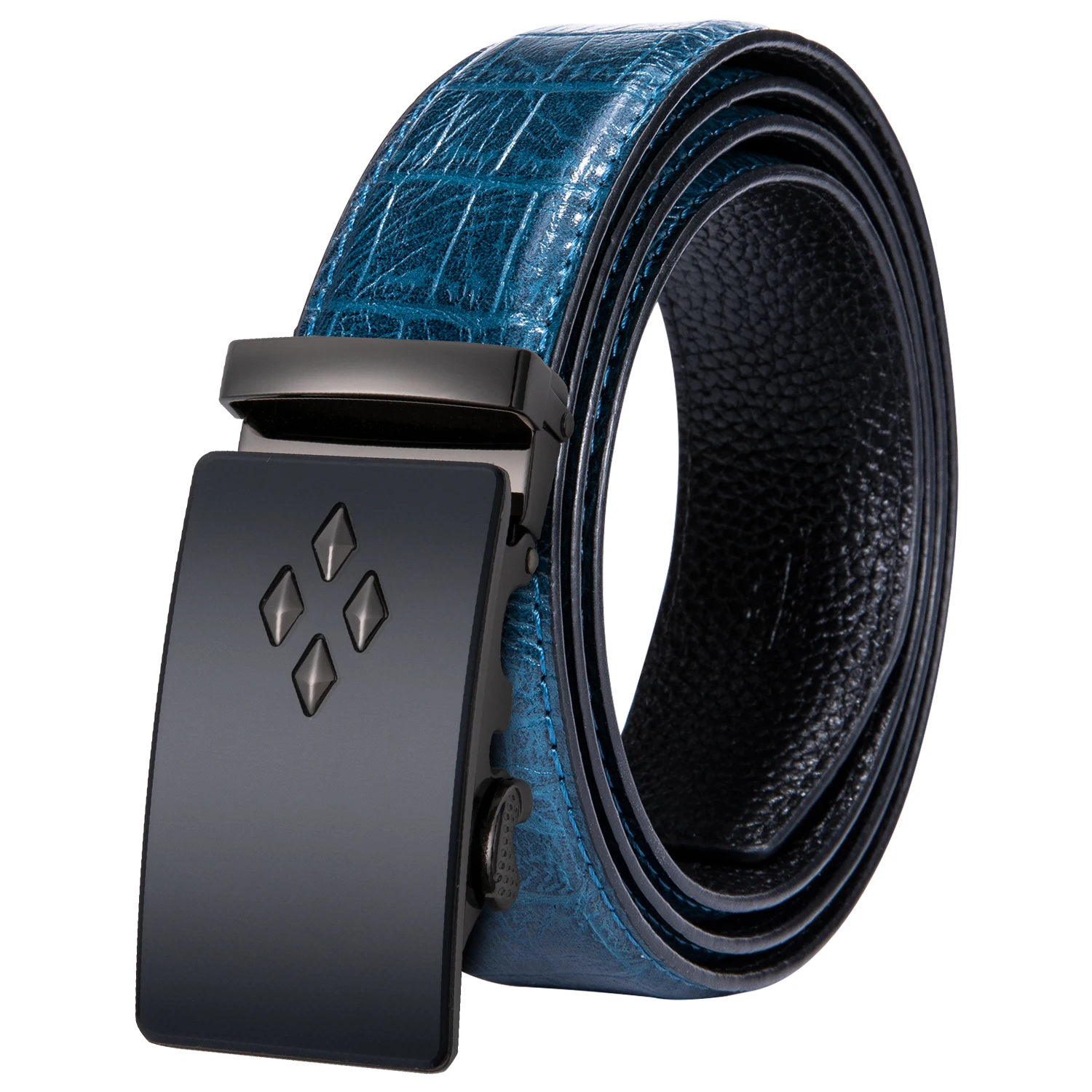

Cow Genuine Leather Men's Belt Cowhide Strap Automatic Buckle Belts For Men Crocodile Pattern Genuine Leather Belt DiBanGu
