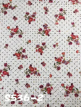 

newest style embroidery cotton lace fabric with printed mul ti color flower JOY-31562 french style lace for ladies dress