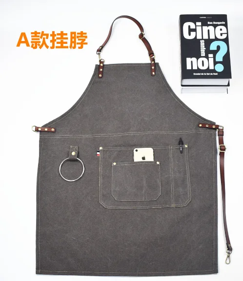 

Handmade Apron Leather Denim Canvas Apron Barista Painting Apron Restaurant Work Chef Waiter Fashion Kitchen Accessoriel ZM63