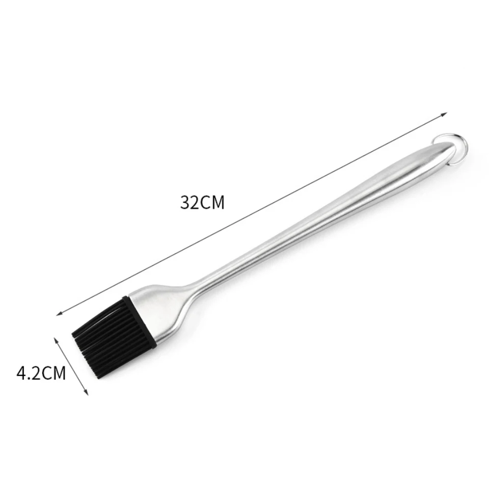 Barbecue Brush With Stainless Steel Hollow Handle Creative BBQ Oil Brush Barbecue Tool Silicone Sweeper