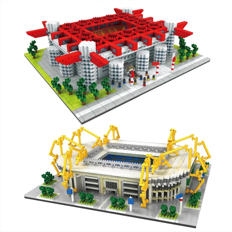 2020 Футбол Old Trafford Камп Бернабеу Сан-сэр стадион Real Madrid Club Алмаз строительные блоки
