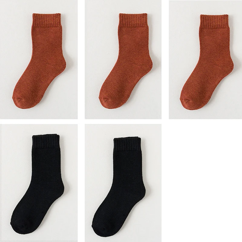 5 пар носков женские зимние плюшевые теплые махровые носки хлопковые одноцветные Повседневные носки для улицы в стиле ретро, размеры 36-40 - Цвет: combination10