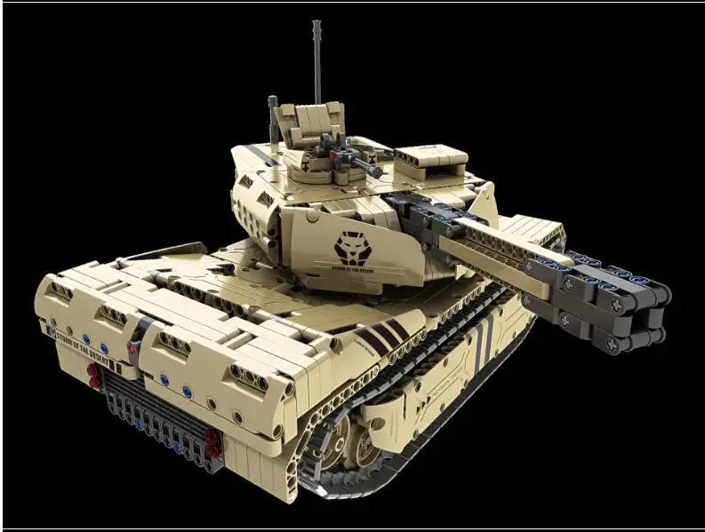 

QIHUI 9801 Plot Mechanical Master M1A2 Main Battle Tank Educational Assembled DIY Remote Control Car Rotating Turret-Emission