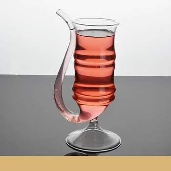 

Originality Transparent Glass Cup Vaso Cocktail Red Wine Glass Filter Type Cup Bar Personality Wine Glass Restaurant Drink Cup