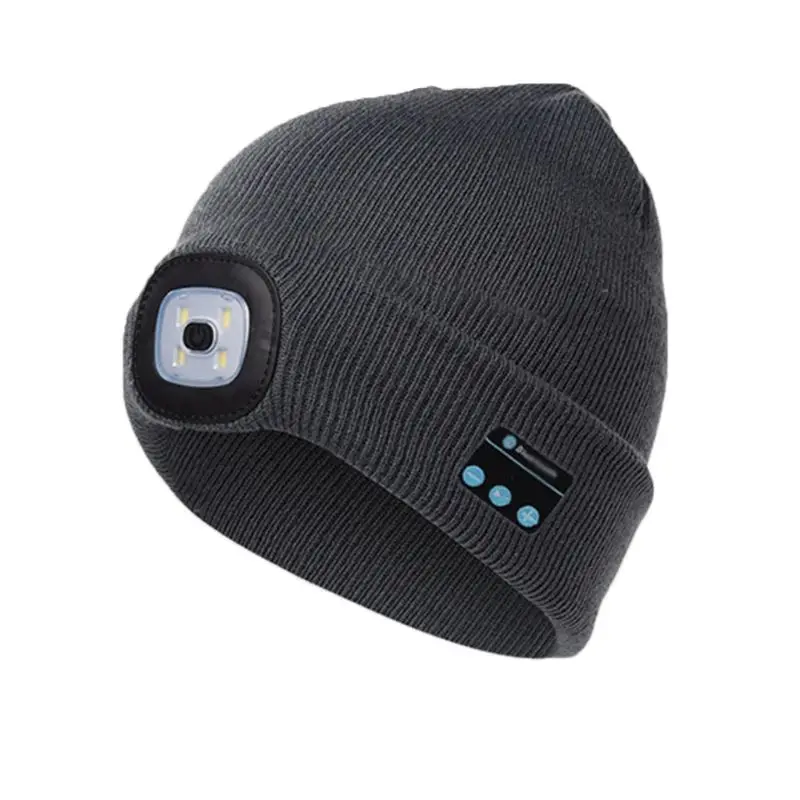 Зимний теплый нажимной светодиодный светильник Bluetooth шапочка Складная музыкальная вязаная шапка M7DC