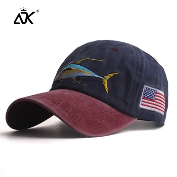 

Washed Men Cotton Baseball Cap Casquette Fish Embroidery Summer Spring Cap Streetwear Hip Hop Cap Dad Hat Women Casual Snapback