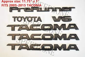 

6 x for Tacoma matte black label door fender badge nameplate matte black
