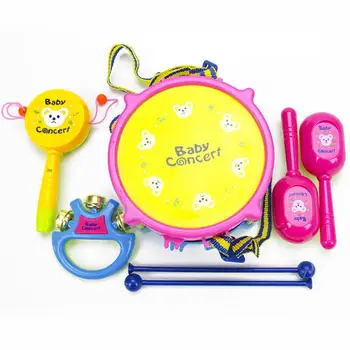 

Kuulee 5Pcs/Set Baby Boy Girl Musical Instruments Drum Set Puzzle Educational Colorful Music Toys Kids Gift
