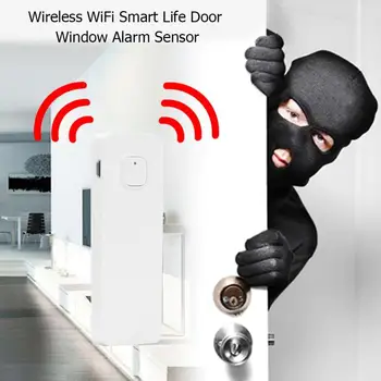 

Wireless Door Alarm WiFi Window Door Sensor Detector Smart Home Security App Control Compatible for Amazon via Alexa Google Home