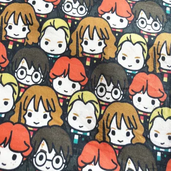 

140cm Width Cartoon Figures Smart Boy/Five-Pointed Star Print Cotton Fabric for Boy Clothes Hometextile Cushion Cover DIY-BK847