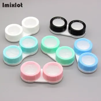 

Imixlot 1Pc/5Pcs Glasses Cosmetic Contact Lens Case L+R Cases Storage Holder Soaking Container Travel Accessaries 6 Colors