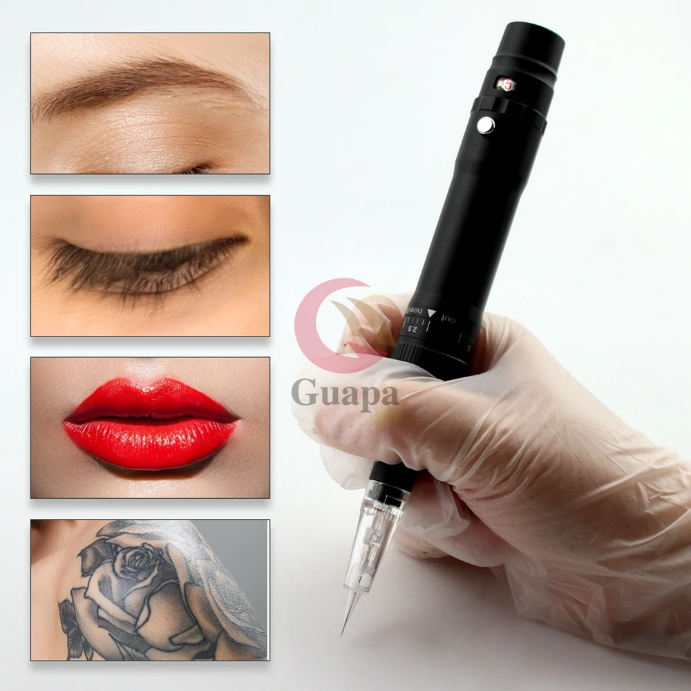 Professional Pmu Wireless Tattoo Pen Rechargeable Tattoo Microblading Pen Permanent Makeup Lip & Eyebrows Machine