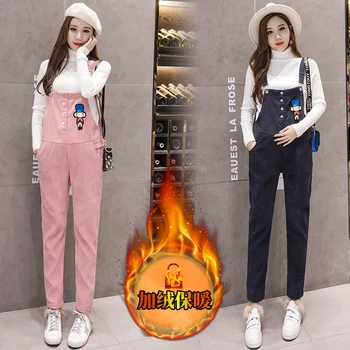 

Jumpsuit Bodysuit Arrival Women CorduroyThickens Warm Autumn/winter Maternity Pants Large Size Protect Fetus Jumpsuit Two-piece