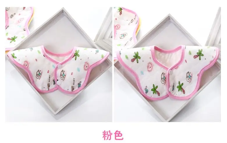 Oeak Waterproof Baby Can Rotate Bib Petal Flower Type Saliva Towel Cotton Soft Breathable Baby Bib - Цвет: pink