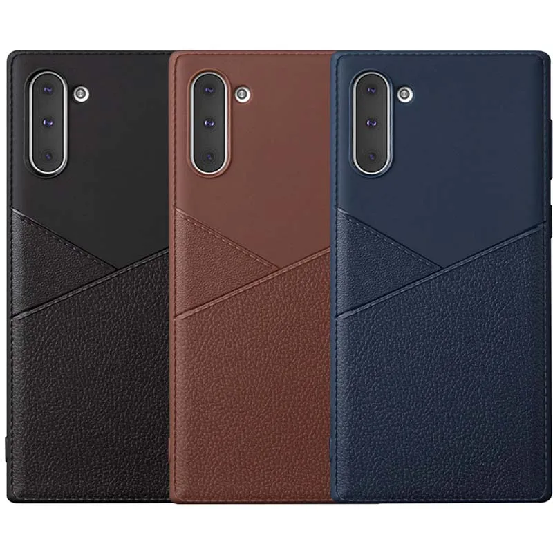 

Imitation leather Case For Samsung Galaxy Note10 Note 10 Plus + Shockproof Thin Leather style Soft TPU Gel Case Cover Skin