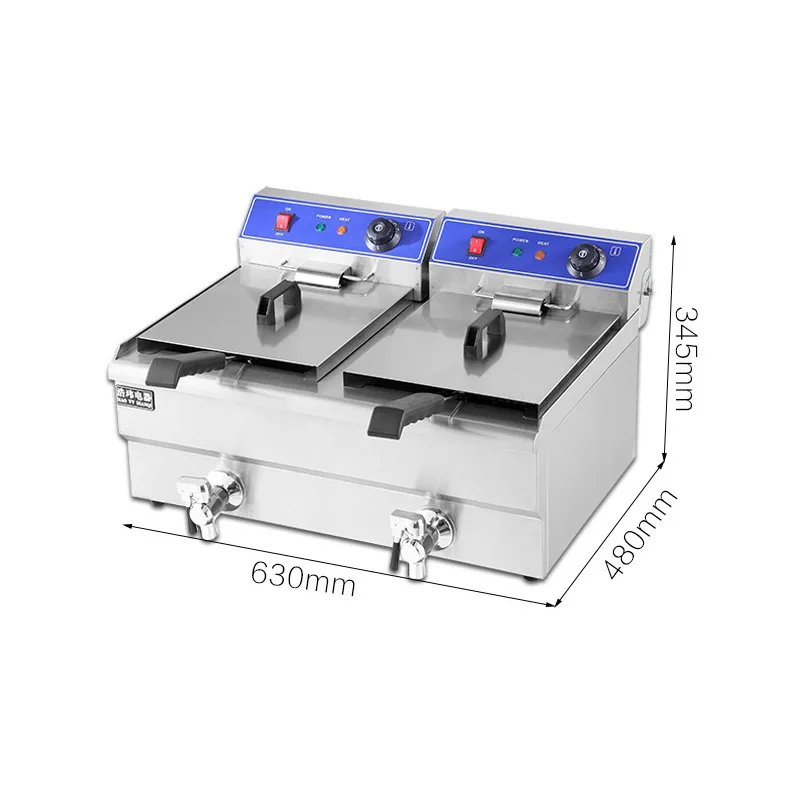 Double 13L*2 Electric Fryer Stainless Steel Food Chicken Frying Machine 220v Commercial Fryer