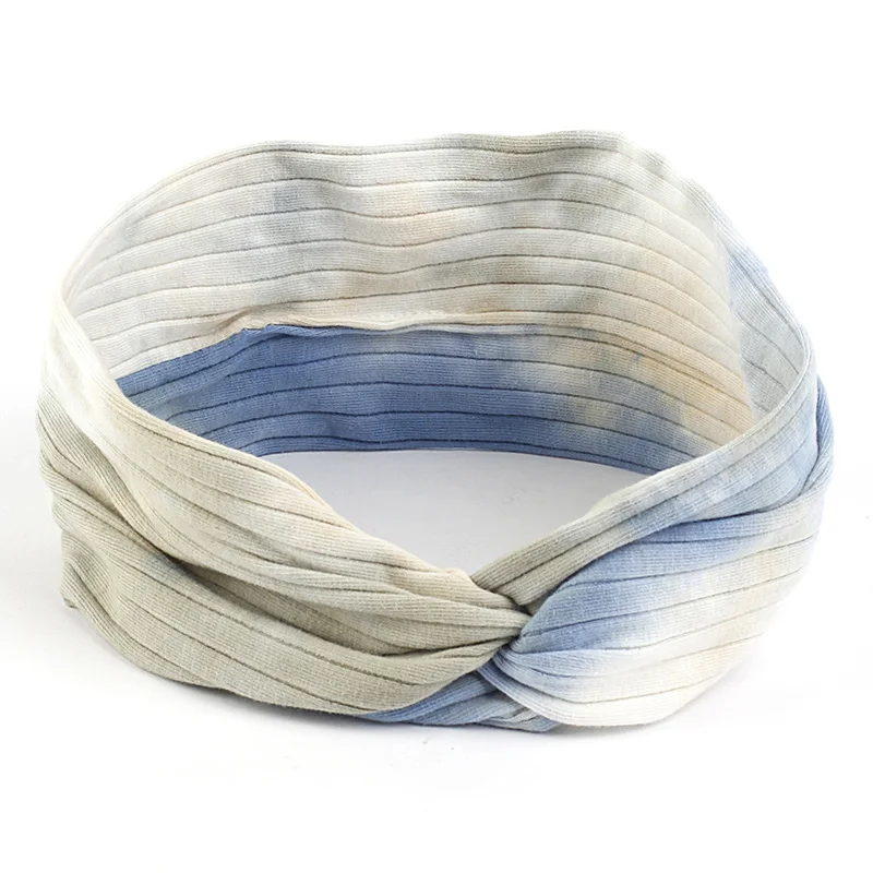 

Women Tie Dye Summer Headband Boho Wide Turban Twisted Knotted Headwrap Girls Elastic Hairband Hair Accessories Scrunchies
