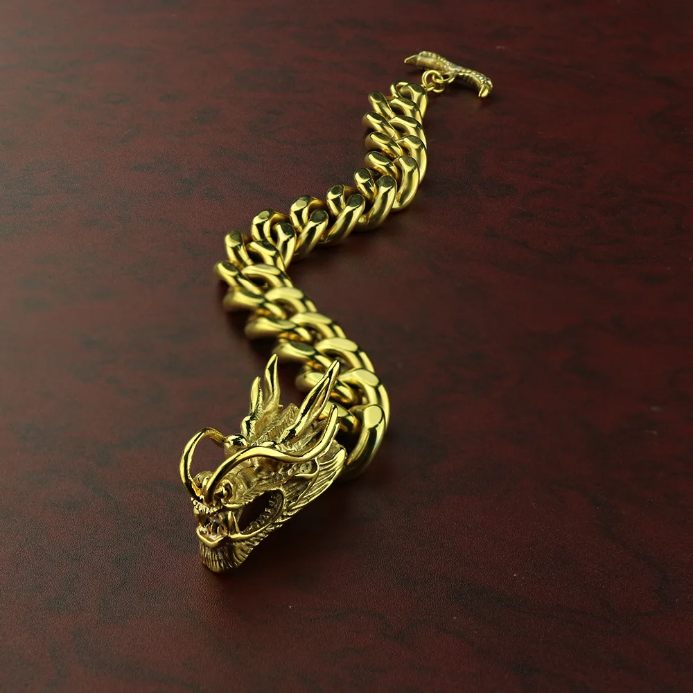 DXJEL панк Рок Дракон Серебряный браслет соединитель из нержавеющей стали мужские браслеты для мужчин оптом ювелирные изделия подарки дропшиппинг