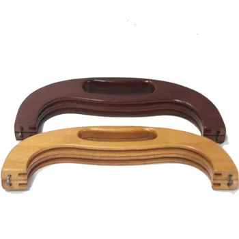 

2 set Solid wood Large big wood wallet purse frame obag sewing purse handle with Screws inside DIY handbag accessories drop ship