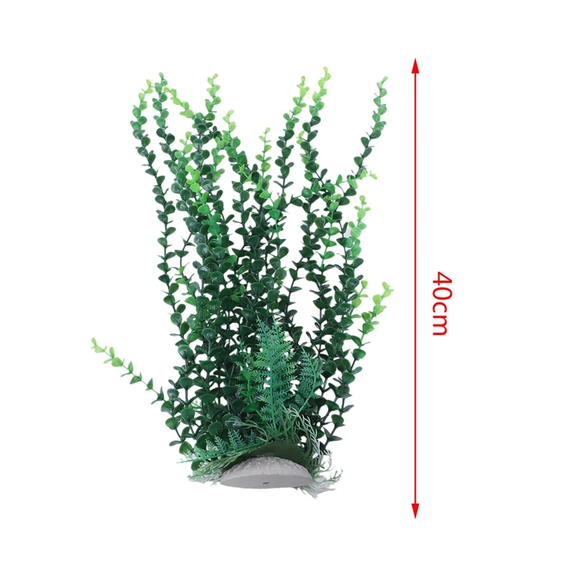 40 см аквариум aquascaping зеленое искусственное растение с керамической основой