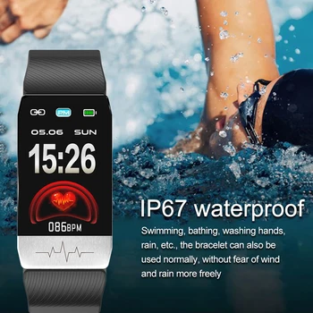 

Smart Bracelet Thermometer Body Temperature Measurement Health 5 in 1 Heart Rate Smart Band Watch Waterproof Fitness Tracker