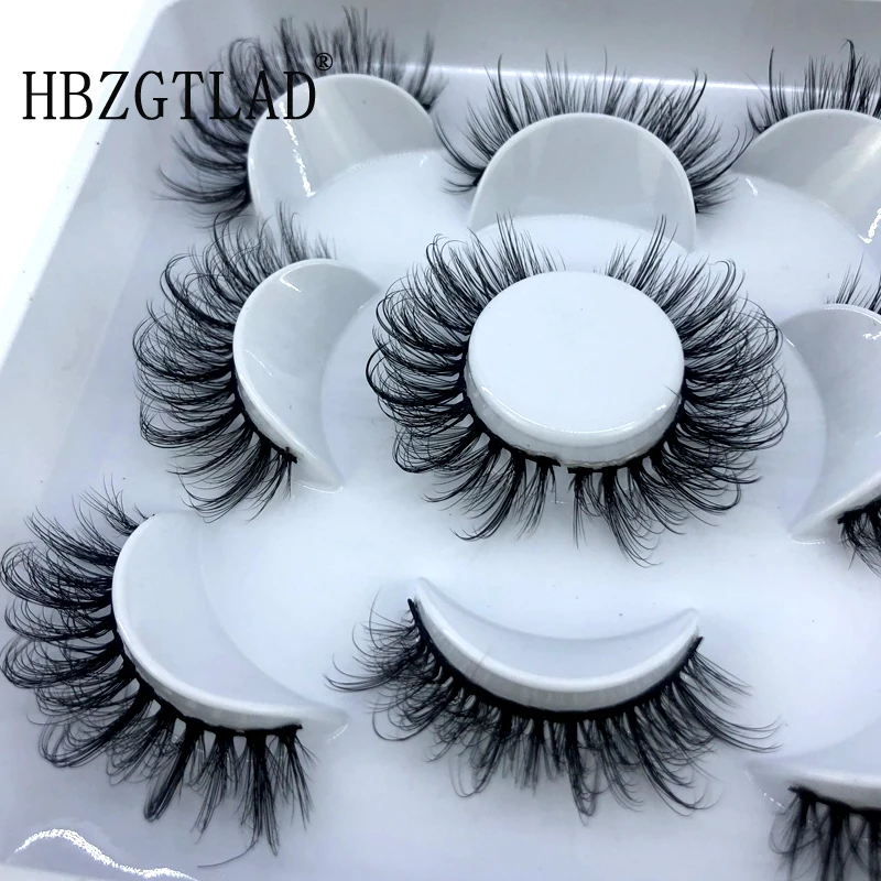 HBZGTLAD New 5 pairs 8-25mm natural 3D false eyelashes fake lashes makeup kit Mink Lashes extension mink eyelashes maquiagem 2