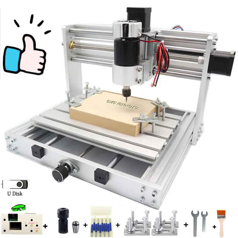 Гравировальный станок CNC 3018 Pro Max с ЧПУ управление GRBL 200 Вт шпиндель 15 лазерный