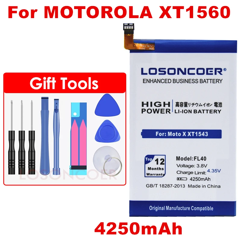 

LOSONCOER 4250mAh FL40 Battery For Motorola Moto X 3A Moto X Play Dual XT1543 XT1544 XT1560 XT1561 XT1562 XT1563 XT1565