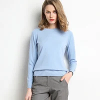 New Women  Autumn Winter Clothes Solid Round Collar Sweater Long-sleeved Knitted Pullovers Shirt Female Tops - Image 6