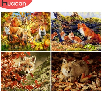 

HUACAN Coloring By Number Fox Animal Handpainted Wall Art Pictures By Number Drawing Canvas Acrylic Gift Home Decor