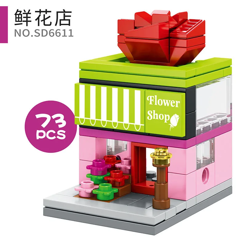 Sembo Blocks City Mini Street View shop store Girls modelo Building KT Sembo Blocks City Mini Street View shop store Girls modelo Building KT