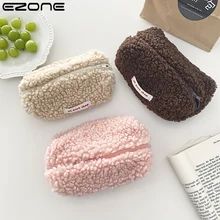 

EZONE Multicolor Cashmere Pencil Bag Case for Colored Pencils Plush Pencil Bag Zipper Bag Makeup Storage Cute School Office Bag