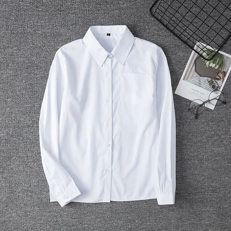 Japanese Student Short Sleeve White Shirt For Girls Middle High School Uniforms School Dress Jk Uniform Top Large-Size XS-5XL