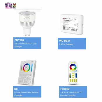 

Miboxer AC100~240V FUT106 6W GU10 RGB+CCT LED Spotlight Remote WIFI phone APP control spotlight For Houses Restaurants Bars