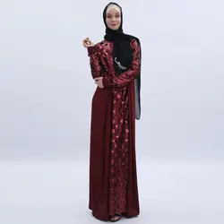 Блестки abaya Дубай мусульманский хиджаб платье кафтан Турецкая мусульманская одежда Абая для женщин Caftan халат Femme Musulman Djelaba Femme