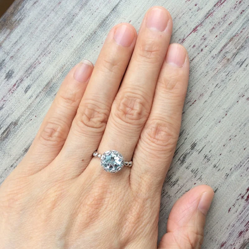 New 925 Sterling Silver Ring Topaz Ring Wedding Ring Female High Jewelry Gift