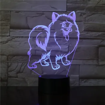 

3D Led Creative Usb 7 Colorful Animal Dog Model Visual Artwork Table Lamp For Home Decor Night Light Bedroom Lighting Fixture