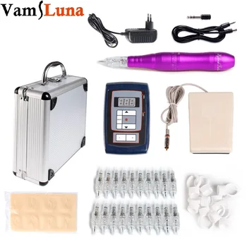 

Permanent Makeup Machine Eyebrow Lip Microblading Tattoo Machine Pen Cosmetics Kit Electric with 20 Cartridge Needle Alloy 3C,CE