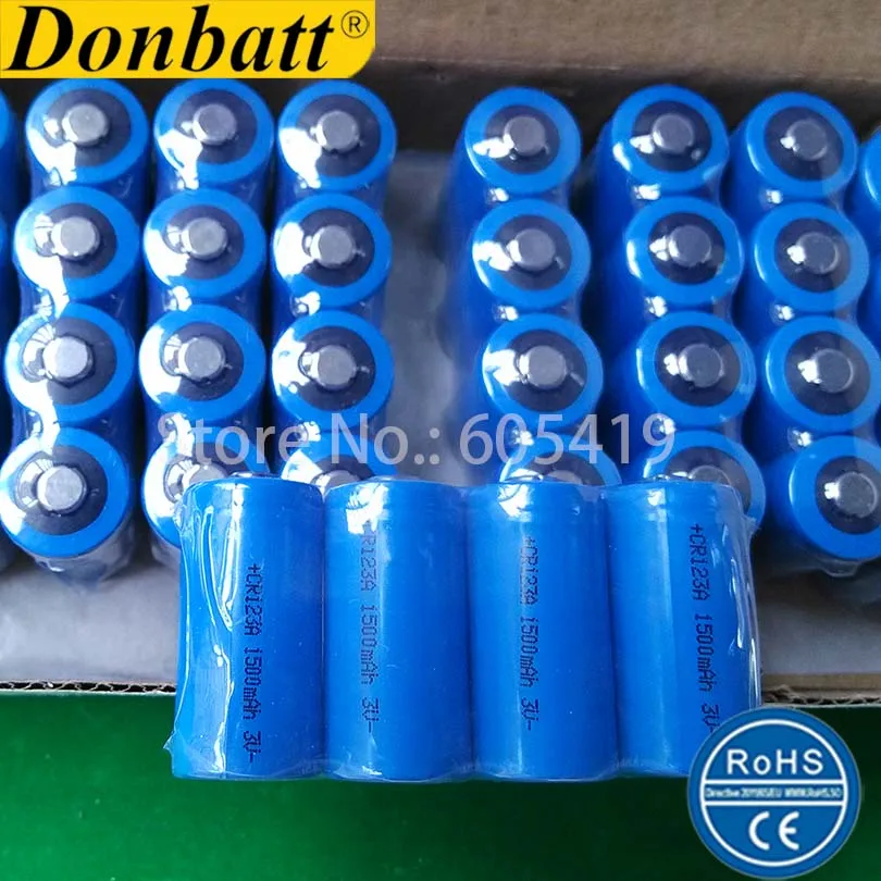 100 шт./лот 3 в литиевая батарея CR123A CR17345 CR123 DL123A EL123A 1500 мач неперезаряжаемые