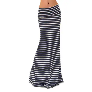 

Chic Women Ladies Fashion Black White Striped Long skirt Low Waist Bodycon Floor Length Skirt For Beach stree SIZE S/M/L/XL/XXL
