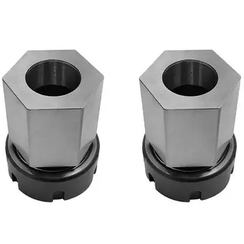 

2x Hex Square Collet Block Chuck Hard Steel Spring Chuck Collet Holder (ER-25/ER-40 Collet Block)