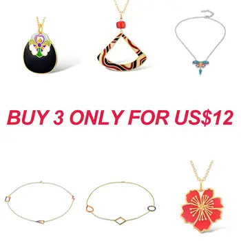 

SANTUZZA Copper Necklace For Woman High Quality Brass Colorful HANDMADE Enamel Pendant Necklace Party Trendy Fashion Jewelry