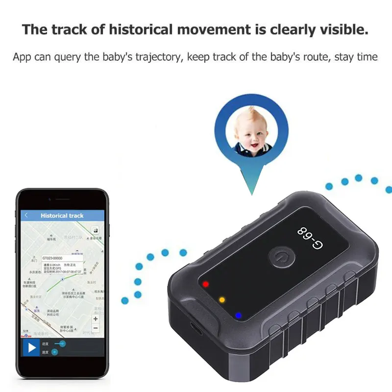  Vehemo Schwarz Mini GPS Tracker Wifi Auto Mini GPS Tracker Magnetische Zeit für Fahrzeug Mini GPS T