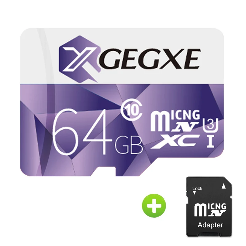 XGEGXE карты памяти MicroSD карта 32 Гб карта памяти 8 Гб оперативной памяти, 16 Гб встроенной памяти, 64 ГБ 128 ГБ 256 ГБ, Micro SD карта, C10 98 МБ/с. TF карта флэш-накопитель для смартфона - Емкость: 64GB-Adapter
