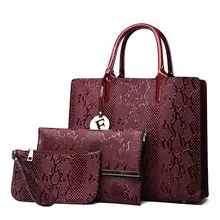 3 шт. женские сумки под змеиную кожу, набор высококачественных сумок из искусственной кожи, сумка через плечо+ цепочка, женские сумки-мессенджеры+ мини-клатч