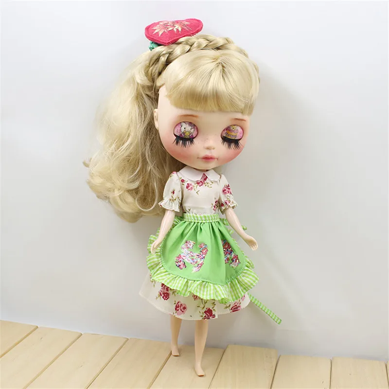 1/6 bjd кукла горничной фартук платье зеленый лук