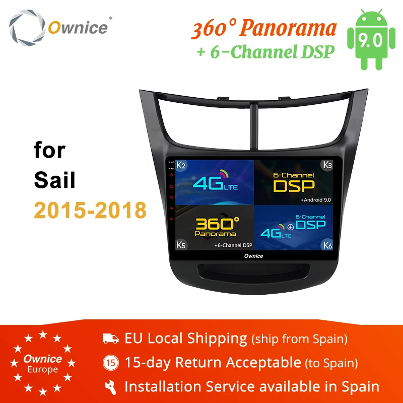 Ownice K1 K2 K3 k5 k6 9 &quot2din Android 0 автомобильный dvd-плеер для Chevrolet Sail 2015 2016 2017 2018 2 Гб RAM + 32 ГБ